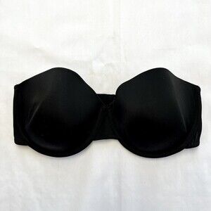Maidenform Sweet Nothings Black Strapless Underwire Bra Size 38 D Hardly Worn